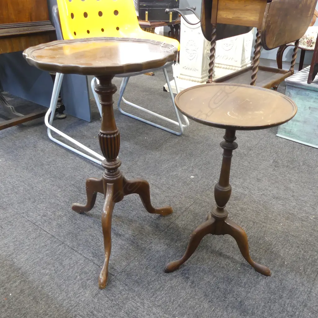 2 MAHOGANY WINE TABLES Image 1++