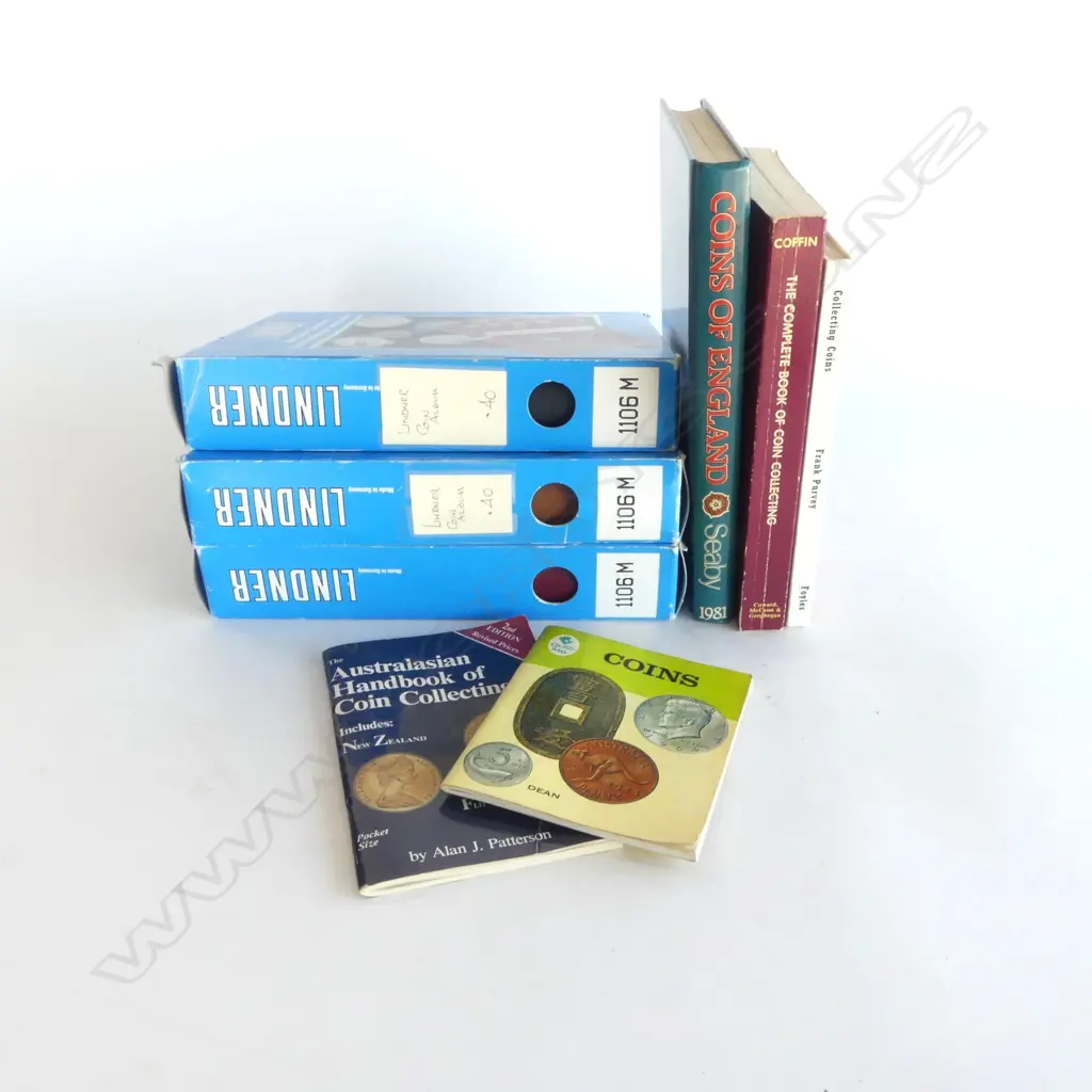 3 NEW LINDNER COIN ALBUMS & 5 BOOKS COIN COLLECTING Image 1++