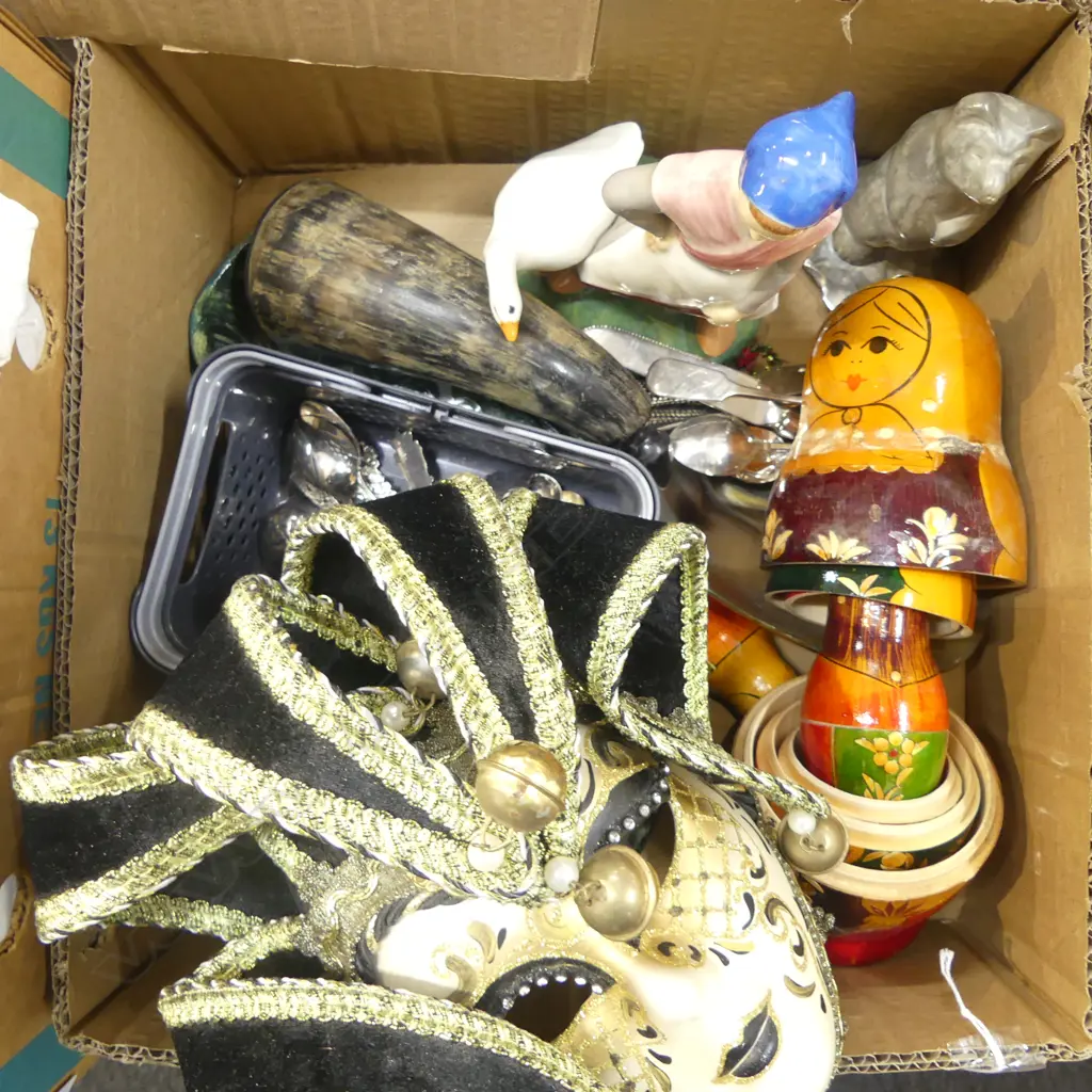 SMALL BOX BABUSHKA DOLL HORN SPOON WALL MASK  CUTLERY ETC Image 1++