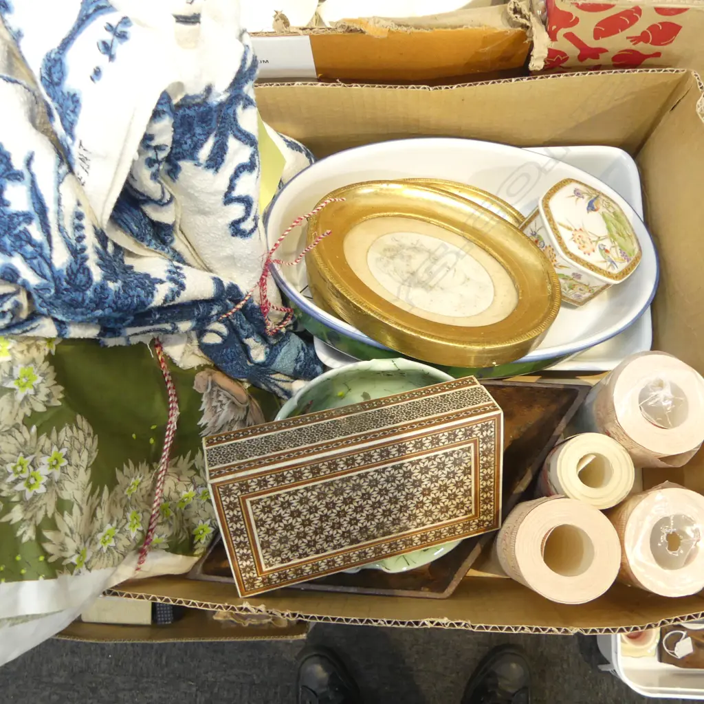 ASST. FABRIC, INLAID BOX, CERAMICS ETC Image 1++