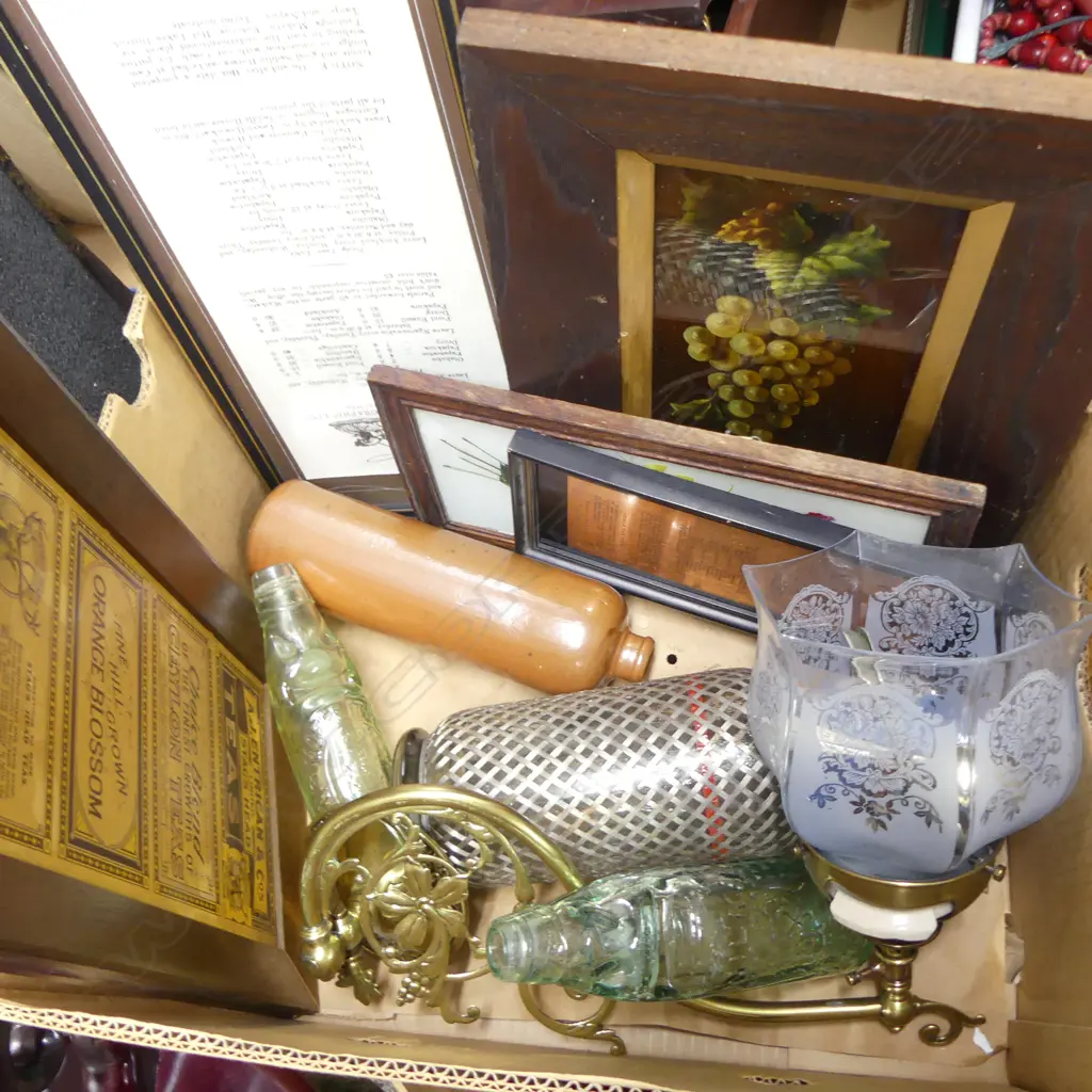 ASST. ART, LIGHT FITTING, 2 CODD BOTTLES, SYPHON ETC Image 1++