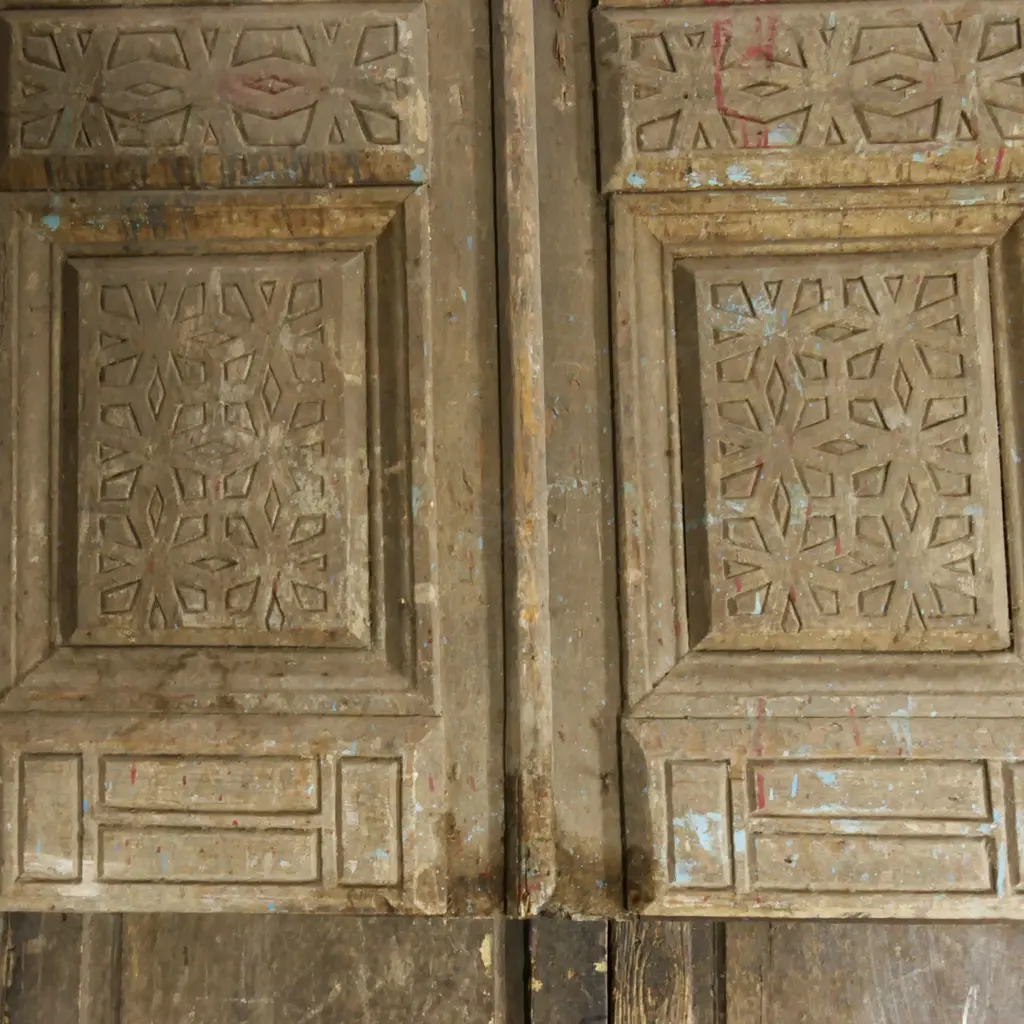 PR LGE EUROPEAN RUSTIC COUNTRY HOUSE DOORS w. WROUGHT IRON INSERTS 2770x1350mm Image 1++
