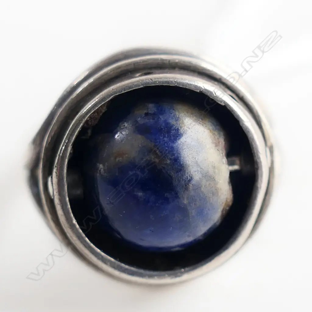 BESPOKE SILVER AND LAPIS LAZULI RING BY REFIA SACKS SIZE K Image 1++