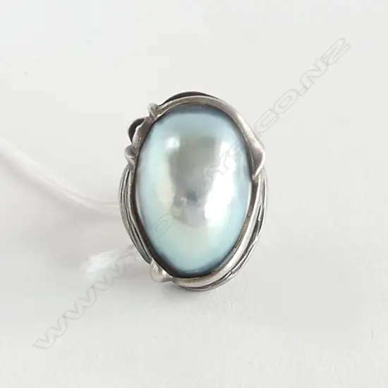 925 SILVER MABE PEARL RING  SIZE Q