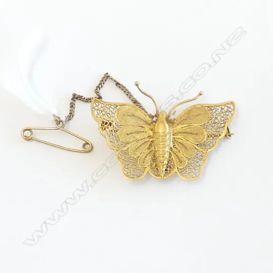 9CT BUTTERFLY BROOCH 3.6gms