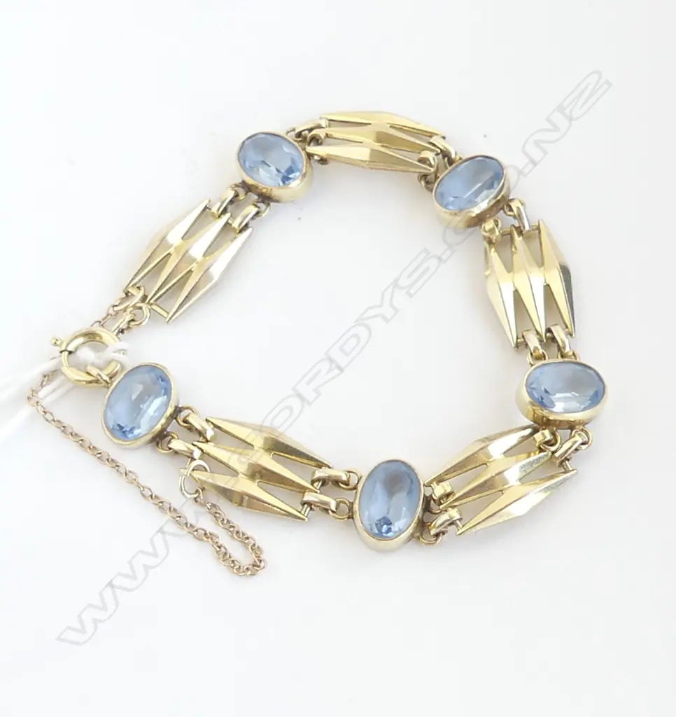 VINTAGE BRACELET w BLUE STONES marked West Germany Image 1++