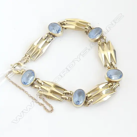 VINTAGE BRACELET w BLUE STONES marked West Germany