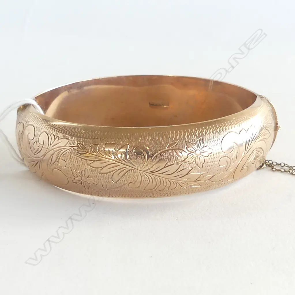 9ct ?? ROSE GOLD VINTAGE HALF HINGED BANGLE 26gms TO BE TESTED ON MONDAY Image 1++