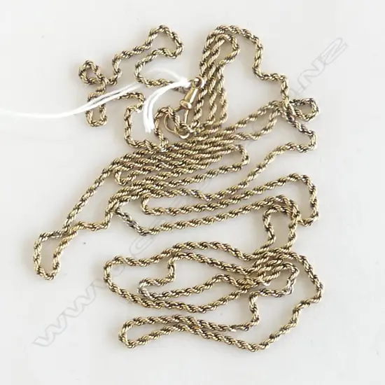 EDW 9ct YELLOW GOLD ROPE TWIST TYPE NECK CHAIN L.1280mm. 14.5gms