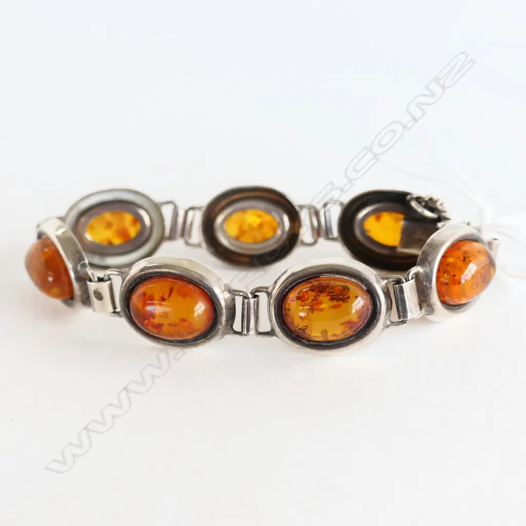  AMBER & SILVER BRACELET new old stock Image 1++