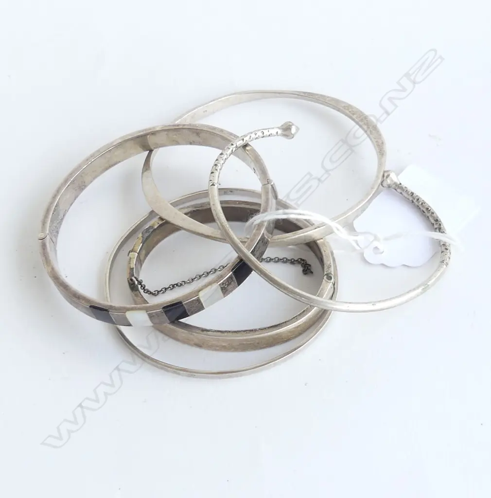 5 SILVER BANGLES 53GMS Image 1++