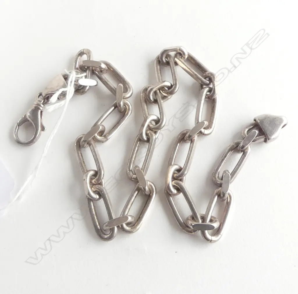 SUBSTANTIAL SILVER RAIL LINK NECK CHAIN L.440mm 90gms Image 1++