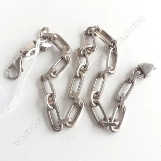 SUBSTANTIAL SILVER RAIL LINK NECK CHAIN L.440mm 90gms
