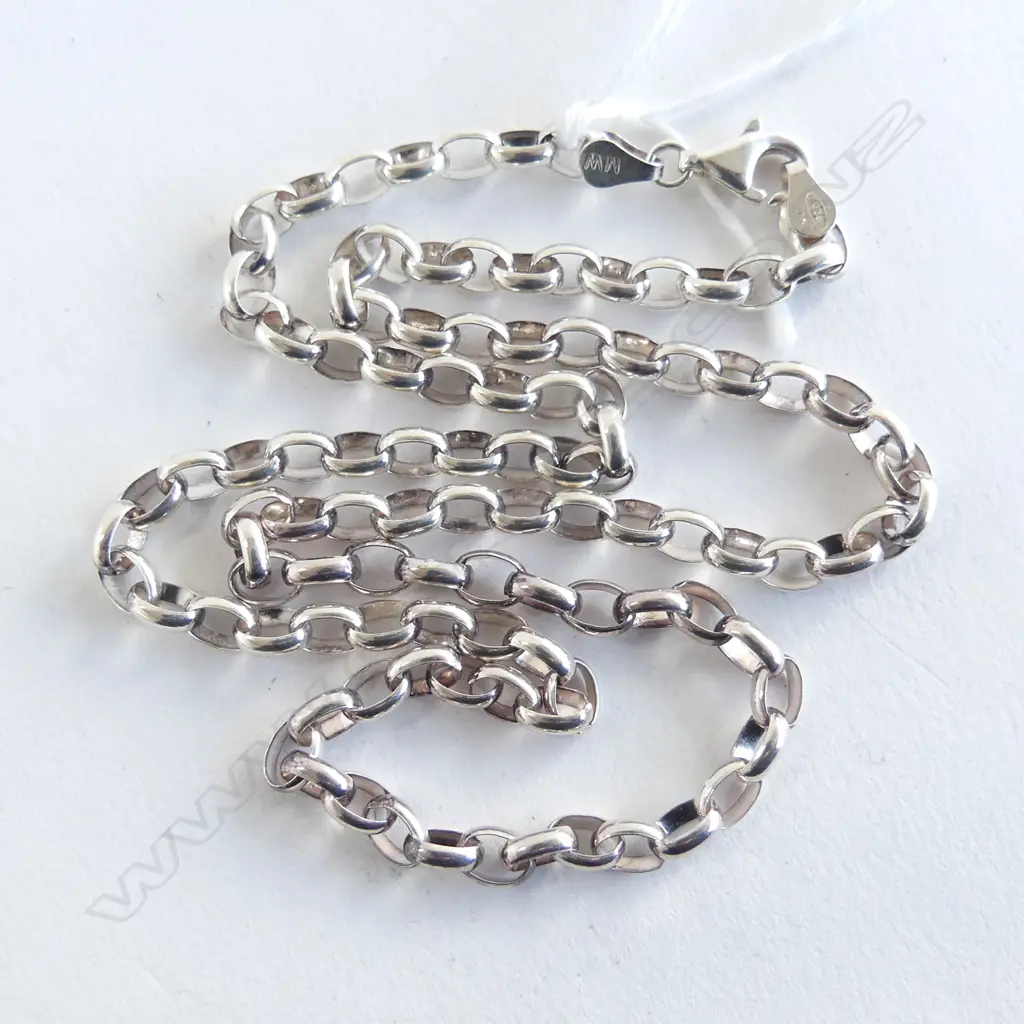 SILVER BELCHER LINK NECK CHAIN L.460mm 16gm Image 1++