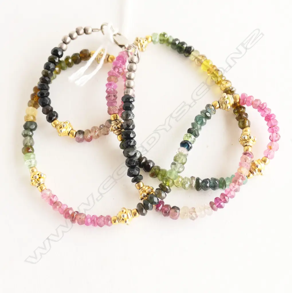 MULTI COLOURED FACETED TOURMALINE NECKLACE Image 1++