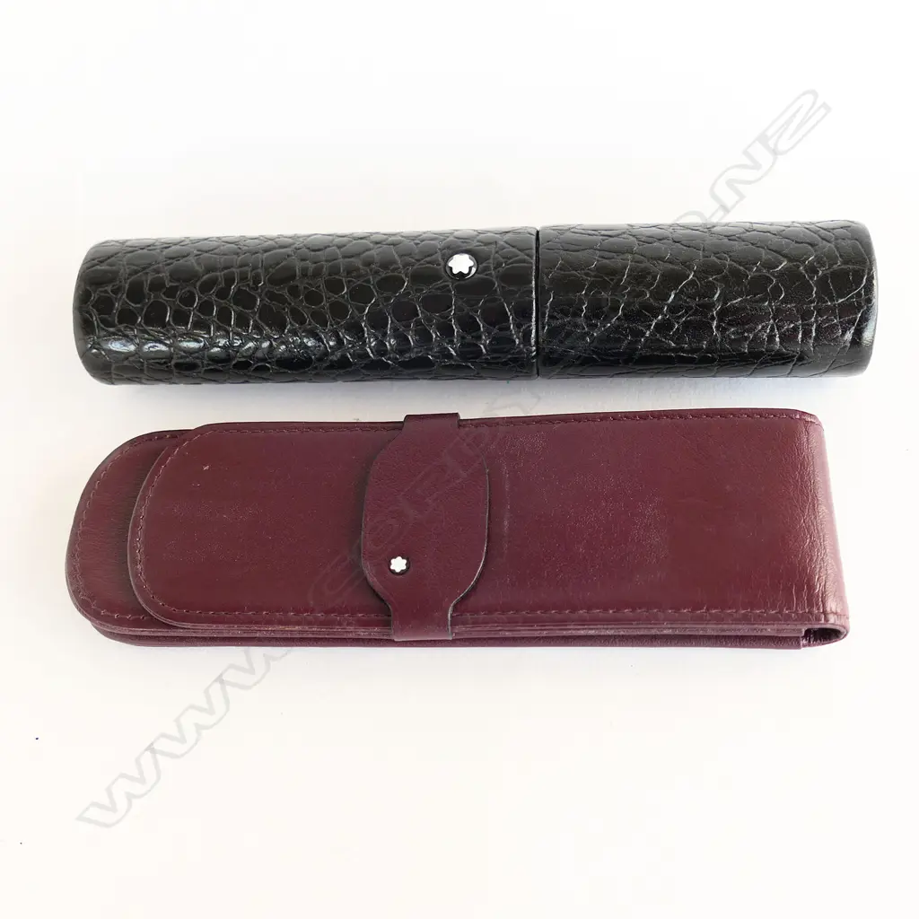 2 MONT BLANC LEATHER PEN HOLDERS  Image 1++