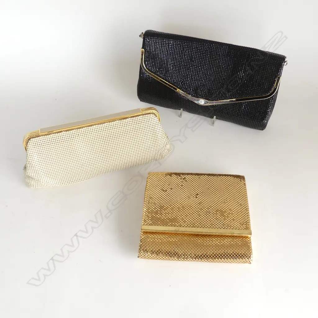 3 METAL MESH HAND BAGS, OROTON ETC Image 1++