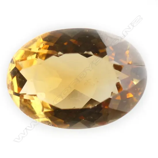 17.25ct CITRINE, OVAL MIXED CUT w. CERT.