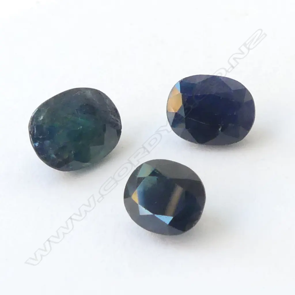3 7.45CT NATURAL DEEP BLUE SAPPHIRES Image 1++