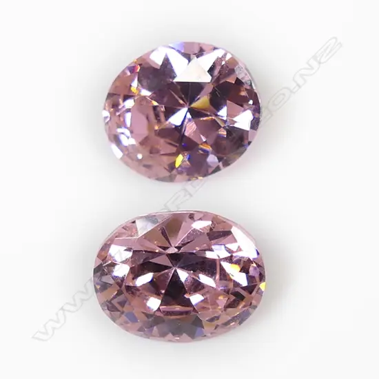 2 oval 10/12 pink CZ