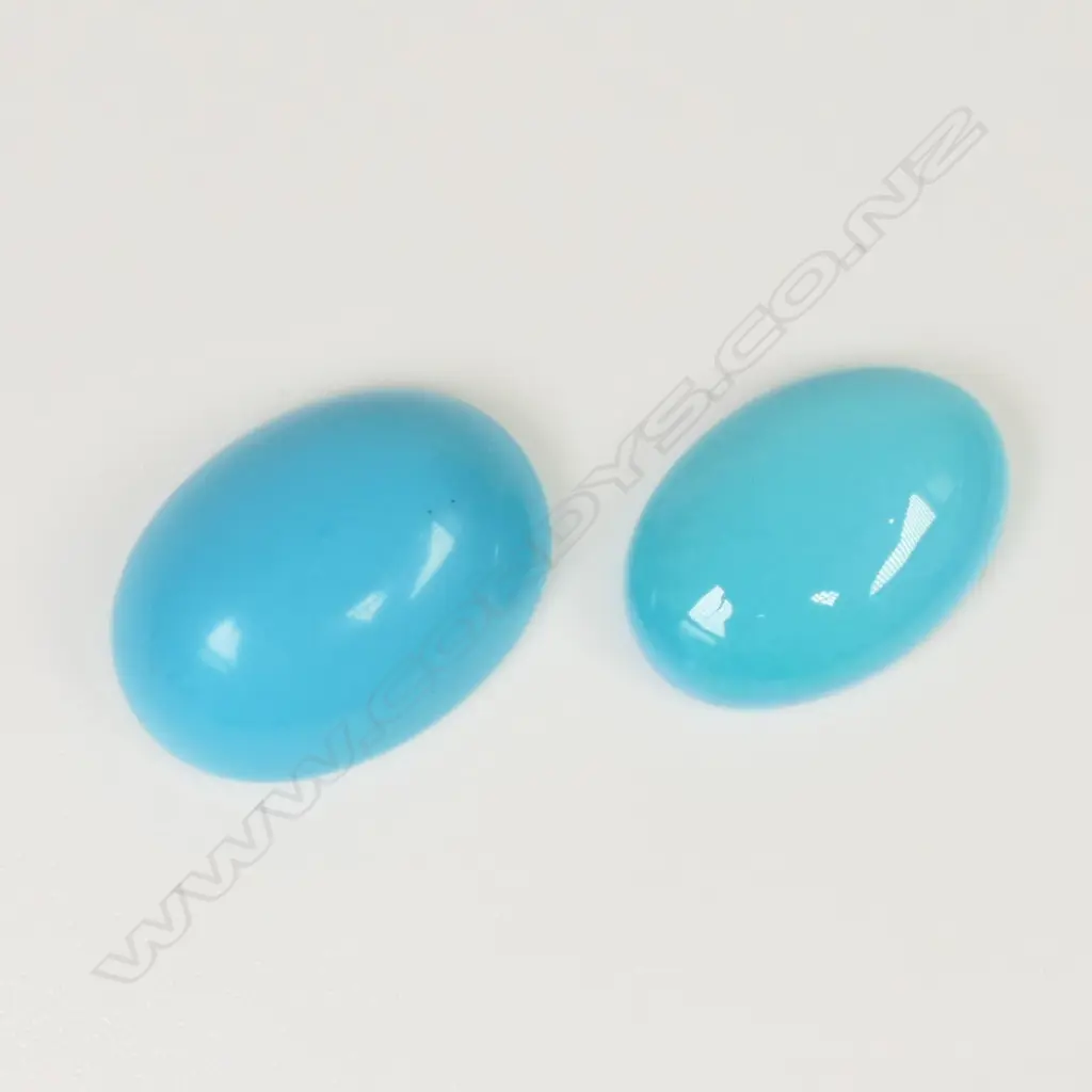 2 NATURAL TURQUOISES 12.18ct. 14/10 Image 1++