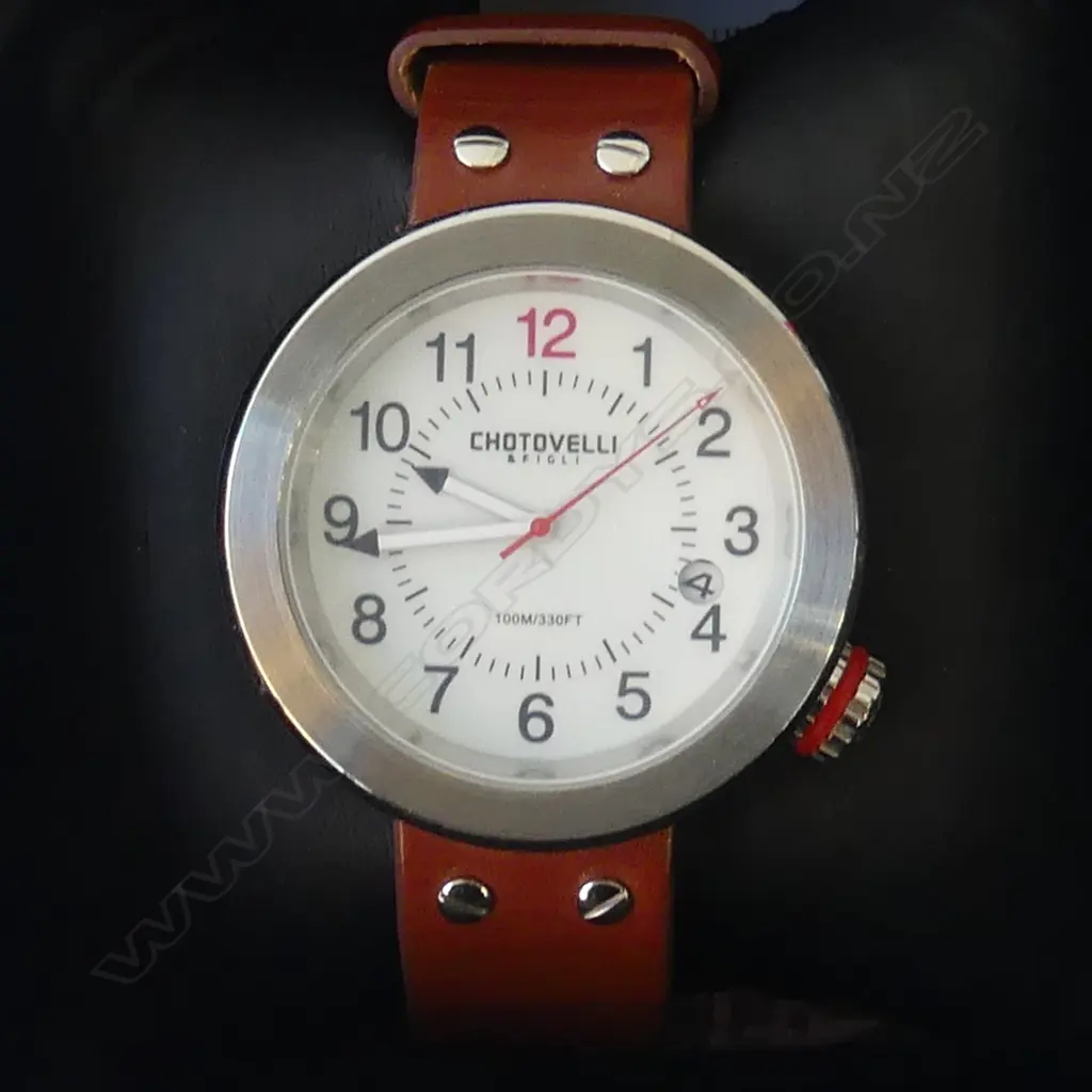 MINT & BOXED CHOTOVELLI & FIGLLI GENTS 100METER  DIVE  WRIST WATCH  Image 1++