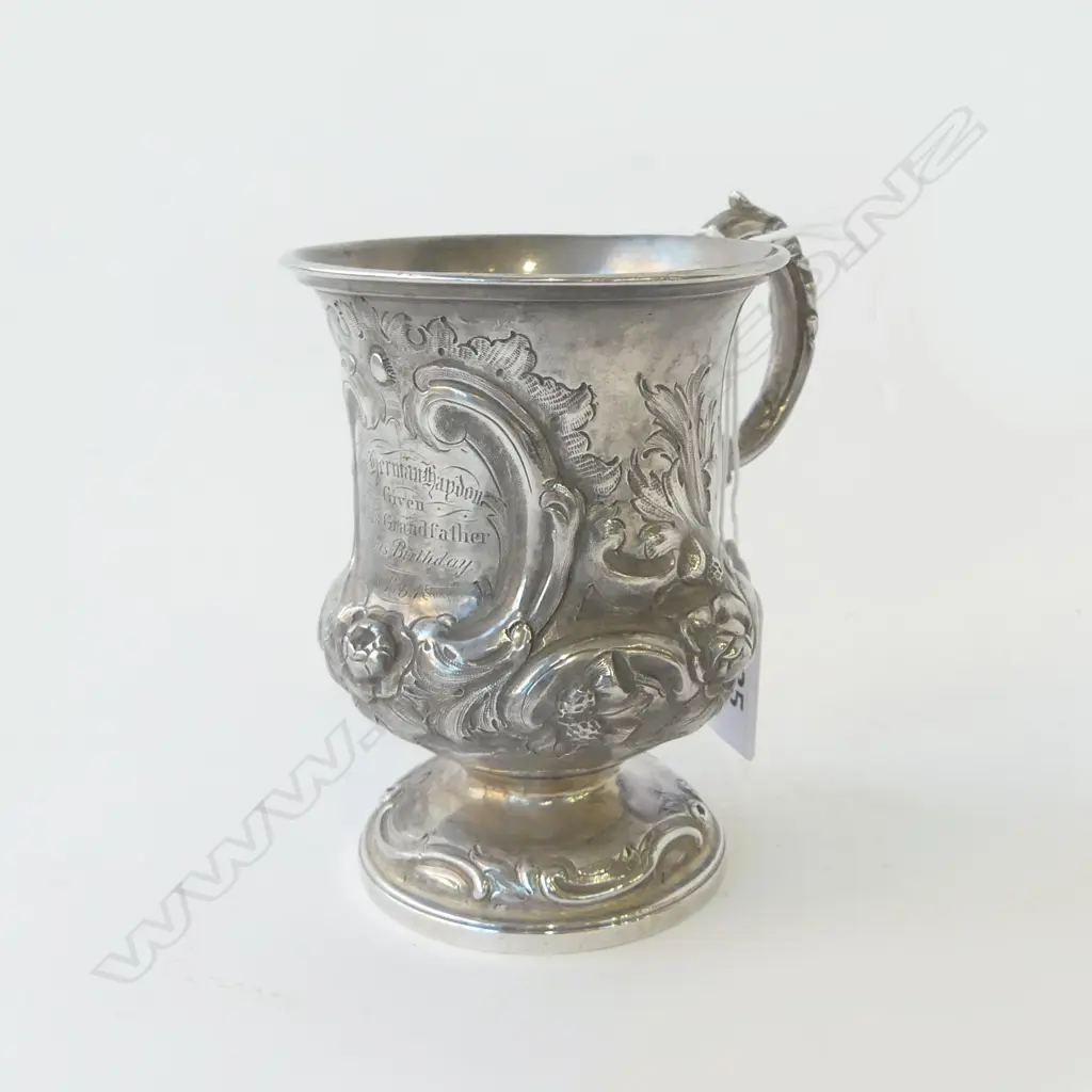 VICTORIAN SILVER CHRISTENING MUG 130gms Image 1++