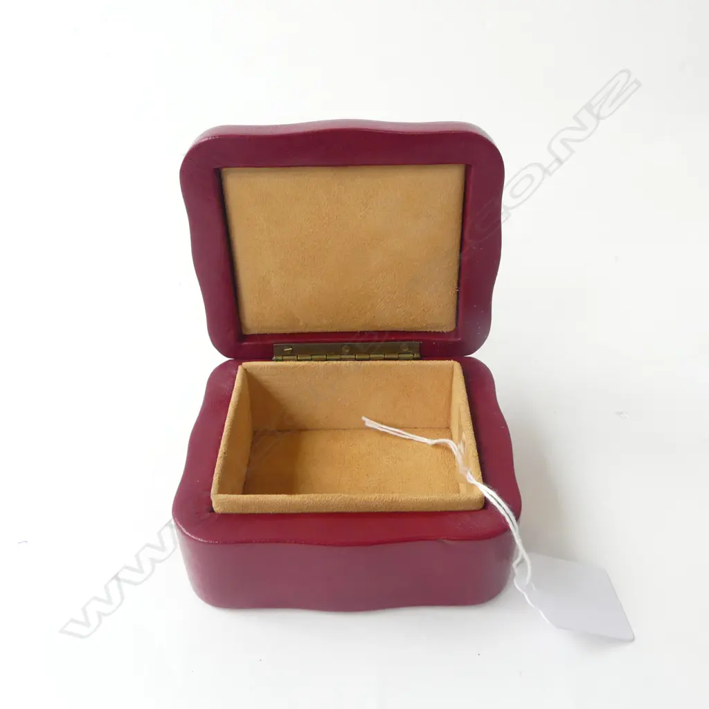 STG SILVER AND LEATHER JEWEL CASE LONDON 1986, L.90MM W.80MM Image 1++