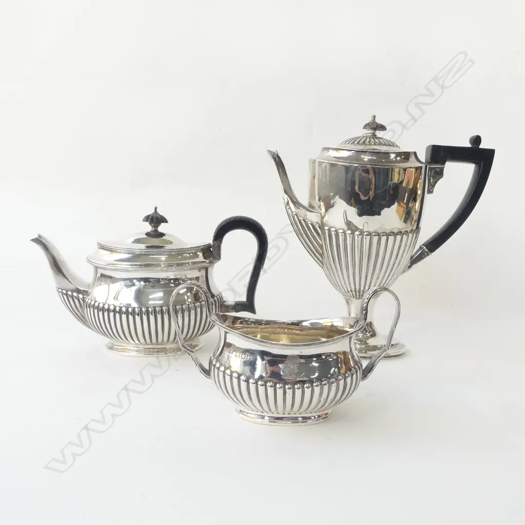 3 PCE STG SILVER TEA & COFFEE SET 1267gms Image 1++