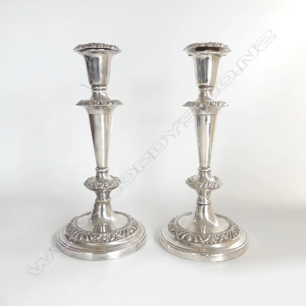 PR OF EP CANDLESTICKS ON COPPER H260MM ONE REPAIRED Image 1++