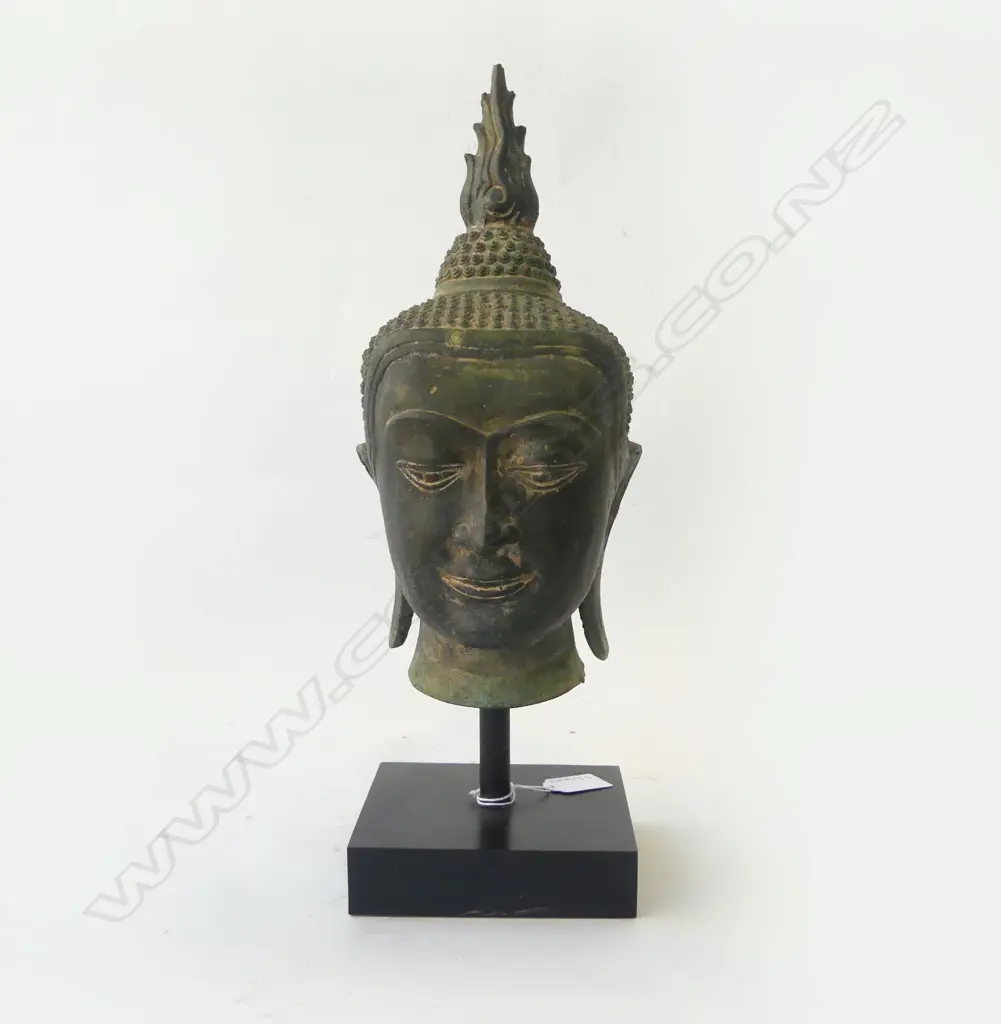 BRONZE BUDDHA HEAD ON STAND H.400mm Image 1++