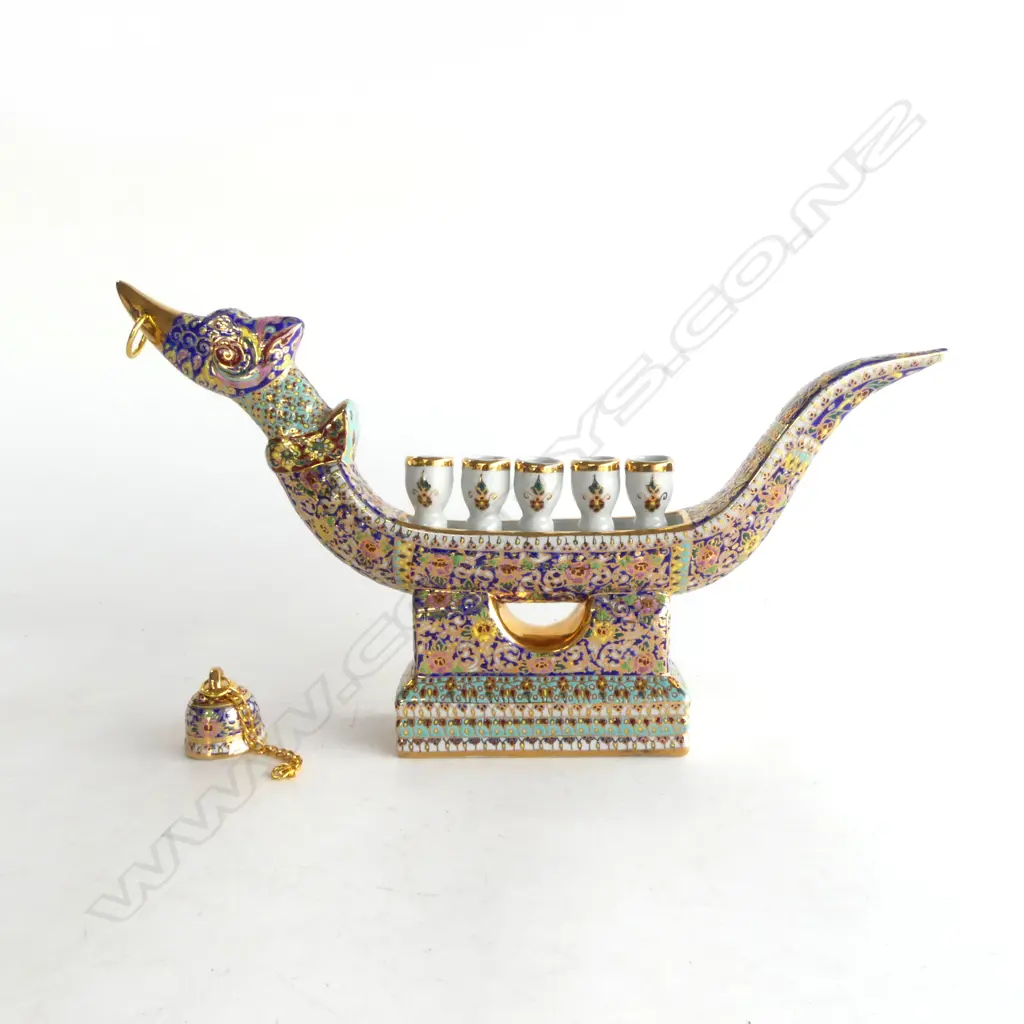 VINTAGE HANDPAINTED PORCELAIN CANDELABRA , BOXED Image 1++
