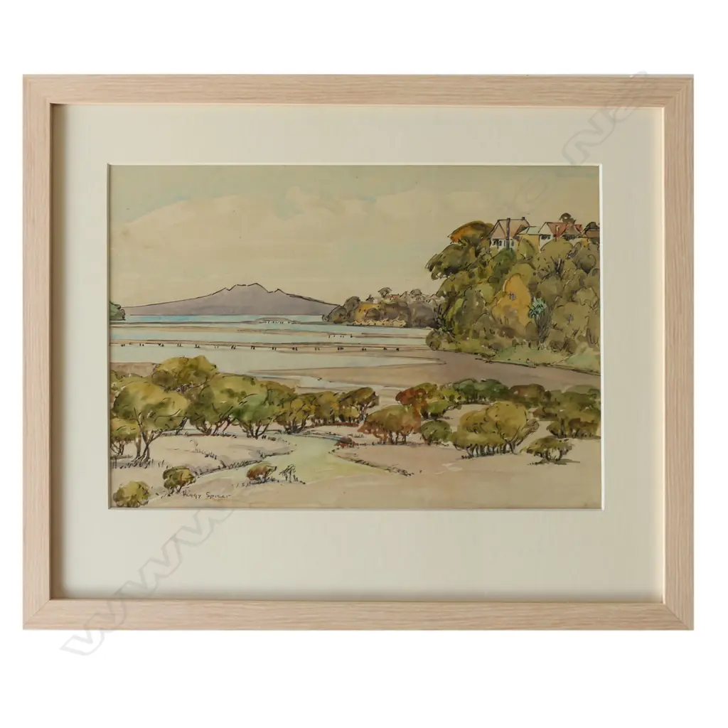 (24888) PEGGY SPICER, UPPER HARBOUR AUCKLAND, PEN & W/C, SIGNED, 250 x 350mm Image 1++