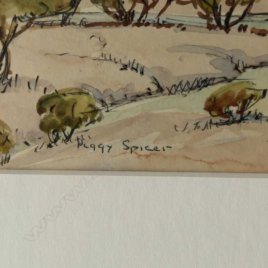 (24888) PEGGY SPICER, UPPER HARBOUR AUCKLAND, PEN & W/C, SIGNED, 250 x 350mm Image 1++