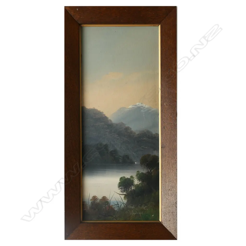 25311) F MAXWELL 'LAKE TE KAPO' OIL ON BOARD, 580 x 240mm Image 1++