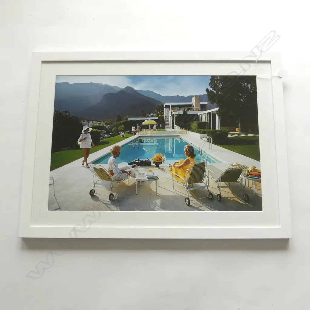 SLIM AARONS PRINT 'POOLSIDE GOSSIP' 400x600mm Image 1++
