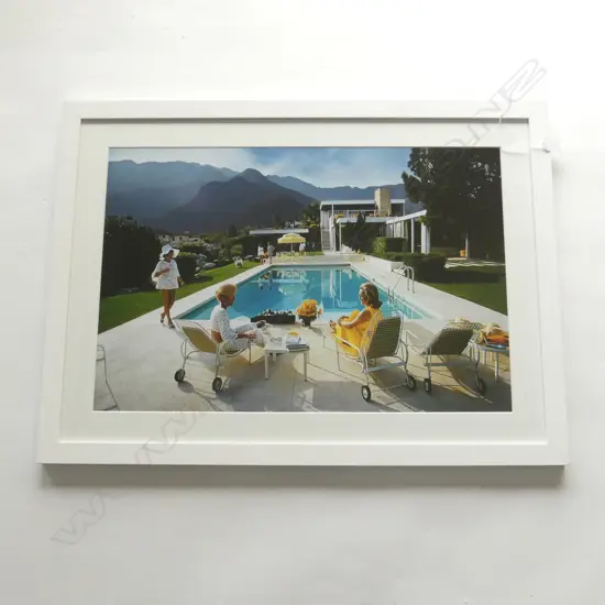 SLIM AARONS PRINT 'POOLSIDE GOSSIP' 400x600mm