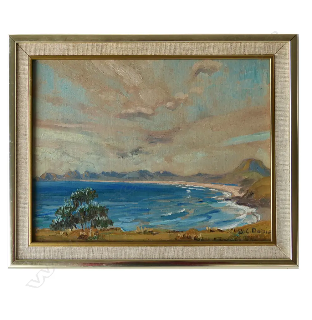 (25313) B C DOBIE 'THE BAY' OIL ON BOARD, 240 x 310mm Image 1++