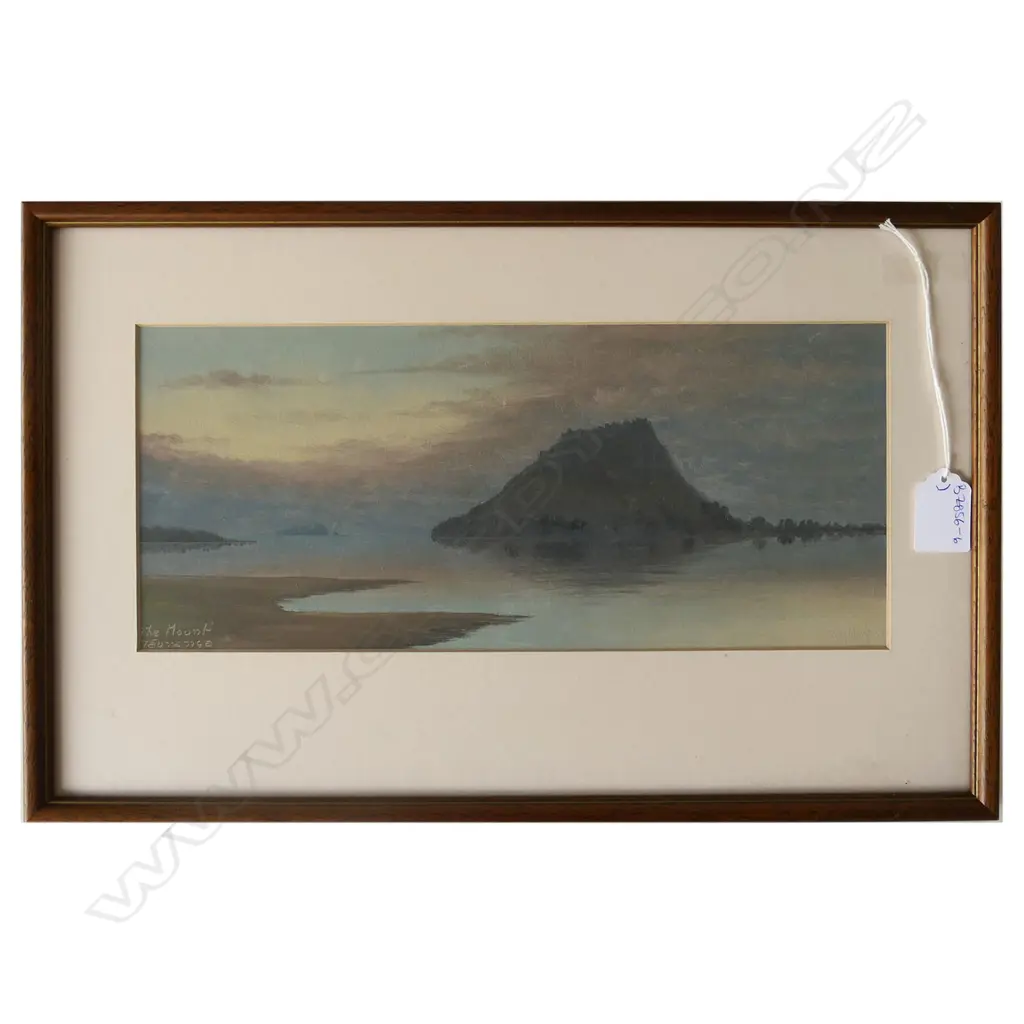 (25339) J R MAYCLAIR 'THE MOUNT' TAURANGA, GOUACHE, SIGNED, 325x135mm Image 1++