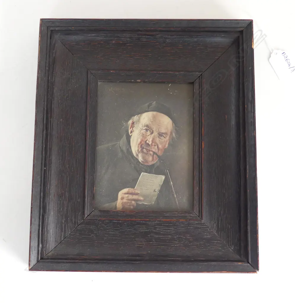 CARL KRONBERGER (1841-1921) PRINT, MAN w. PIPE, 145x110mm Image 1++