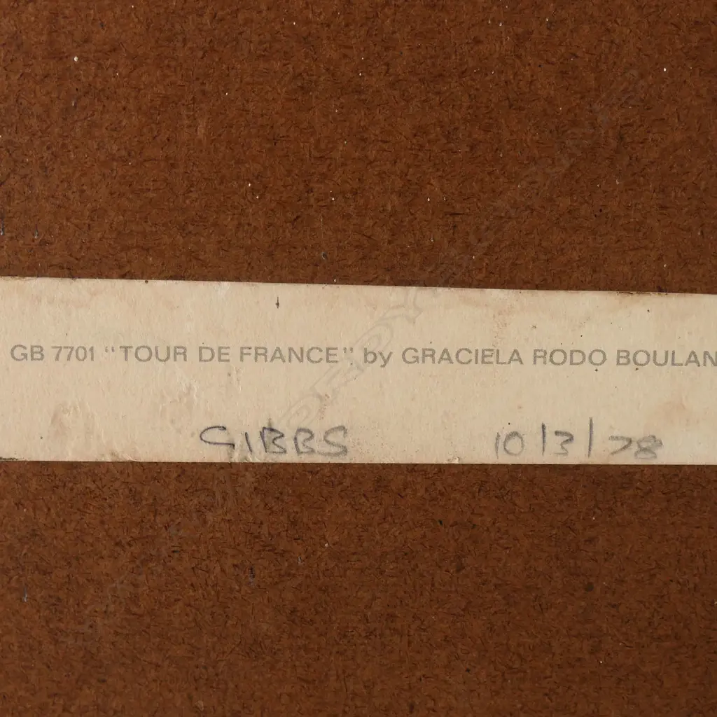1970'S PRINT G RODO BOULANGER 'TOUR DE FRANCE' H.600 x 600mm Image 1++