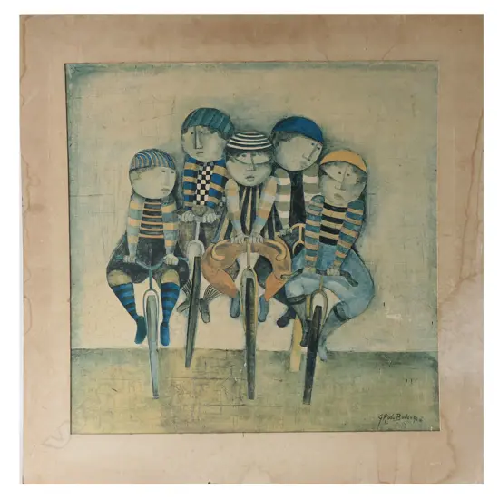 1970'S PRINT G RODO BOULANGER 'TOUR DE FRANCE' H.600 x 600mm