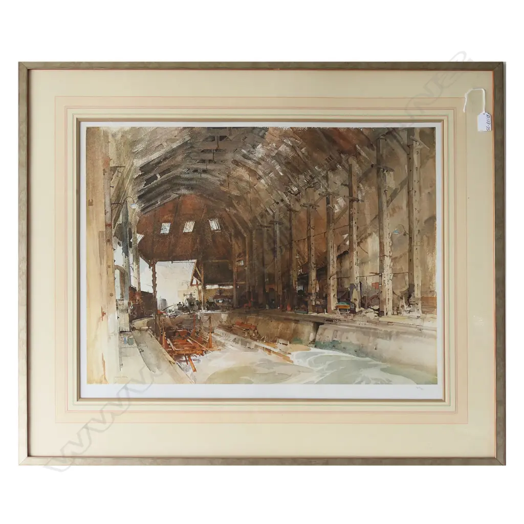 LG RUSSELL FLINT PRINT, NO1 SLIPWAY DEVONPORT, 530x680mm Image 1++