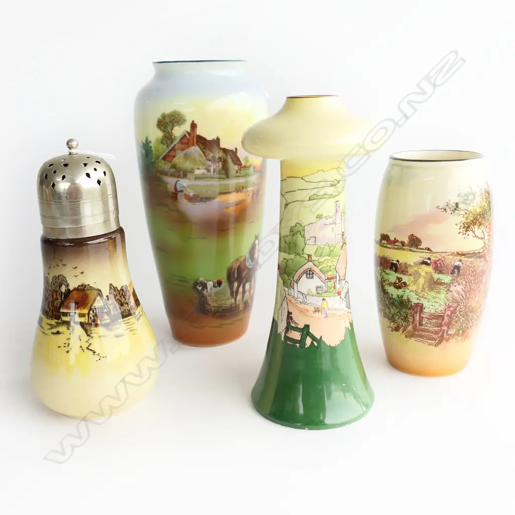 3 EDWARDIAN VASES TALLEST200MM &SUGAR CASTER Image 1++