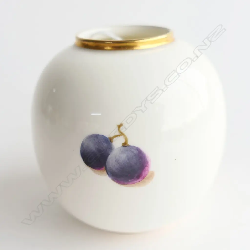 (25374) ROYAL WORCESTER SM POT, GOLDEN FRUIT signed Maybury, H.80mm Image 1++