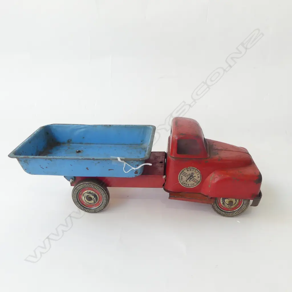 VINTAGE STEEL PLATE ‘BRITISH HAULAGE CO’ TIP TRUCK, L.330MM Image 1++