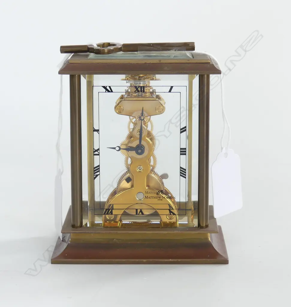(25326) SM MATTHEW NORMAN SKELETON CLOCK, SWISS MADE, H.100mm (key) Image 1++