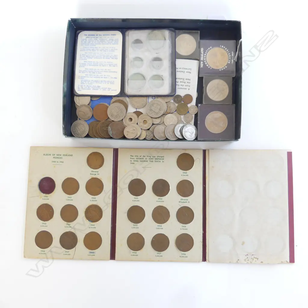 BOX LOT COINS MOSTLY NZ SOME OTHERS Image 1++