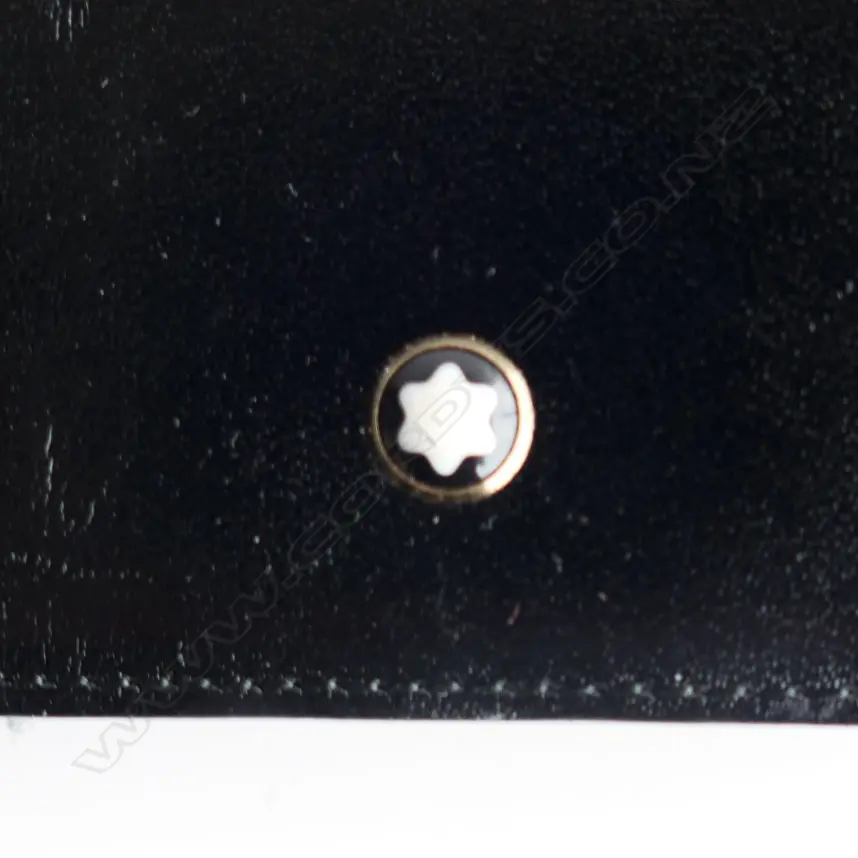MONT BLANC BLACK LEATHER CARD HOLDER & DIARY with pen holder Image 1++