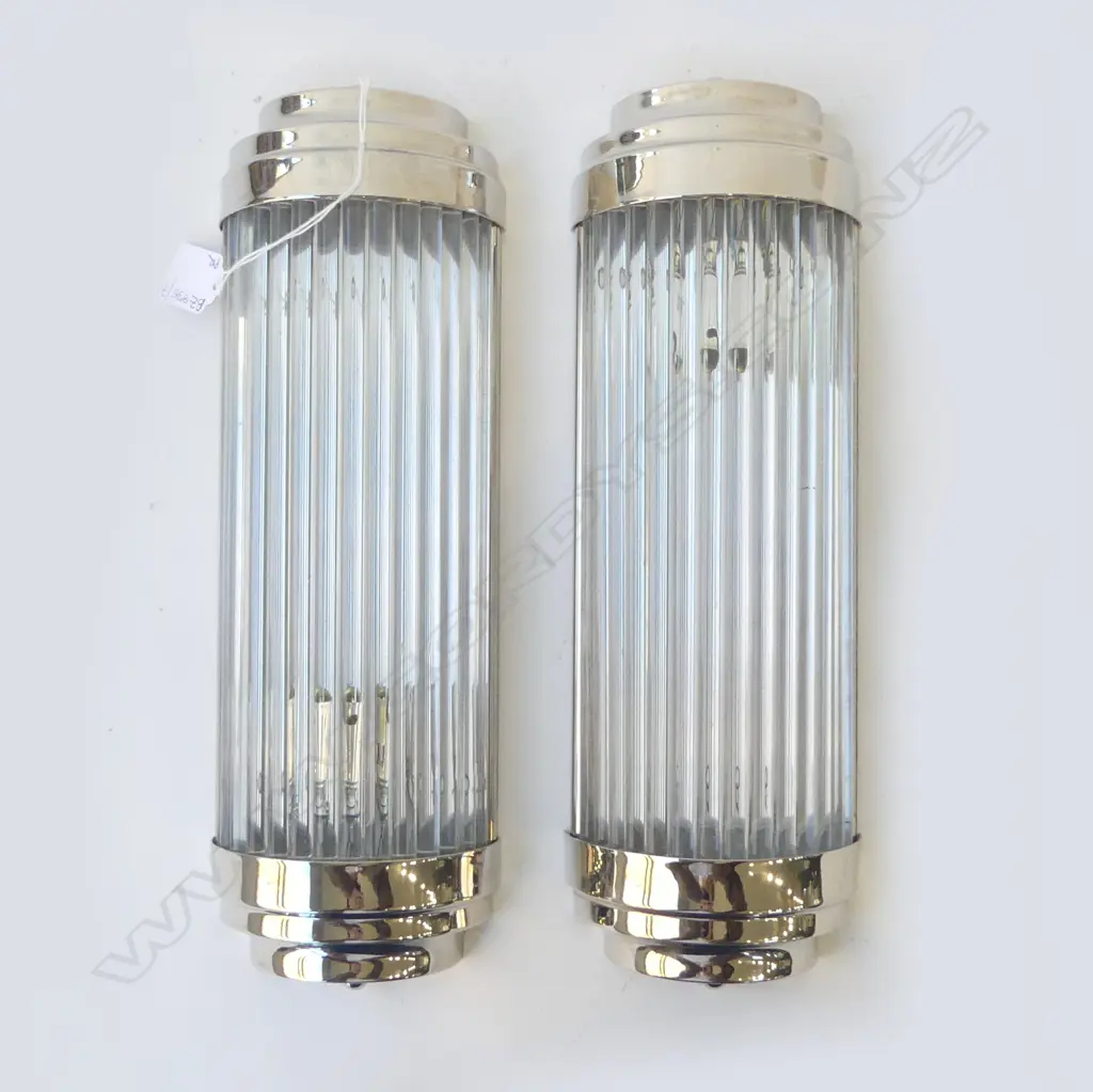 PR DECO STYLE CHROME & GLASS WALL SCONCE LIGHTS 350x110mm Image 1++